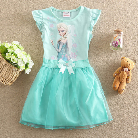Free Shipping 2016 children elsa casual dress girls summer fashion elsa anna dress baby girls dress Children's Cloting - Appu & Appi