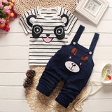 BibiCola summer panda cartoon baby boys clothing set childern leisure bib boys summer clothes sets kids 2pcs kids sport suit set - Appu & Appi