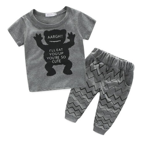 Summer Newborn Baby Clothes Set Baby Boy Clothes Jumpsuit MAMAS BOY Letter Print 2pc Infant Clothing Costume Short T-Shirt Pant - Appu & Appi