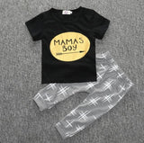 Summer Newborn Baby Clothes Set Baby Boy Clothes Jumpsuit MAMAS BOY Letter Print 2pc Infant Clothing Costume Short T-Shirt Pant - Appu & Appi