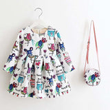 Girls Dress Kinderkleding Meisjes 2017 Spring Brand Children Costume for Kids Dresses Clothes Character Princess Dress with Bag - Appu & Appi