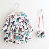 Girls Dress Kinderkleding Meisjes 2017 Spring Brand Children Costume for Kids Dresses Clothes Character Princess Dress with Bag - Appu & Appi