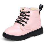 2017 New Winter Children Shoes PU Leather Waterproof Martin Boots Kids Snow Boots Brand Girls Boys Rubber Boots Fashion Sneakers - Appu & Appi