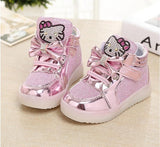 Girls shoes baby Fashion Hook Loop led shoes kids light up glowing sneakers little Girls princess children shoes with light - Appu & Appi