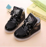 Girls shoes baby Fashion Hook Loop led shoes kids light up glowing sneakers little Girls princess children shoes with light - Appu & Appi