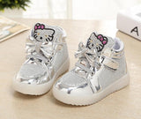 Girls shoes baby Fashion Hook Loop led shoes kids light up glowing sneakers little Girls princess children shoes with light - Appu & Appi