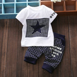 Baby Kids Boys Girls Clothing Sets 4 Colors Casual Style Stars Printing Clothes Kids Clothes Suit+Pants - Appu & Appi