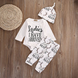 New 2016 Autumn Newborn Baby 3pcs clothing set kids Baby boy Girls Clothes sets Deer Romper+pants+hat Clothing Sets Suit - Appu & Appi