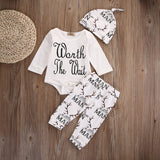New 2016 Autumn Newborn Baby 3pcs clothing set kids Baby boy Girls Clothes sets Deer Romper+pants+hat Clothing Sets Suit - Appu & Appi