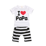 2016 Baby Boy Girls Print Tops Striped Pants 2pcs Outfits Baby Clothing Pajamas - Appu & Appi