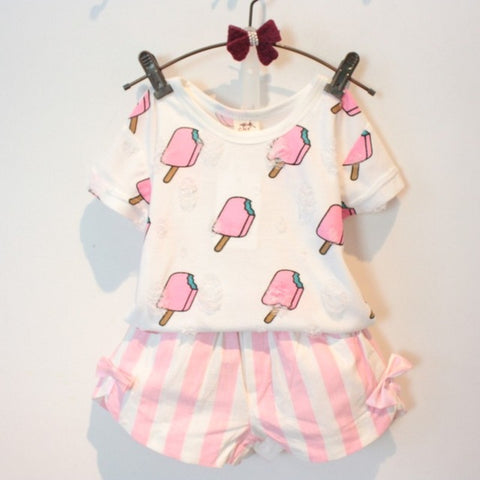 Keelorn 2017 Brand Summer Girls Clothing Sets Fashion Cotton print short sleeve T-shirt and shorts girls clothes sport suits - Appu & Appi