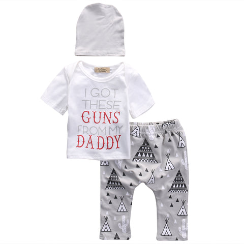 3Pcs Set 2016 Spring Autumn style Infant clothes Clothing sets  Baby Girl Boys Long Sleeve romper+ Pants+hat Kids Clothes Suit - Appu & Appi