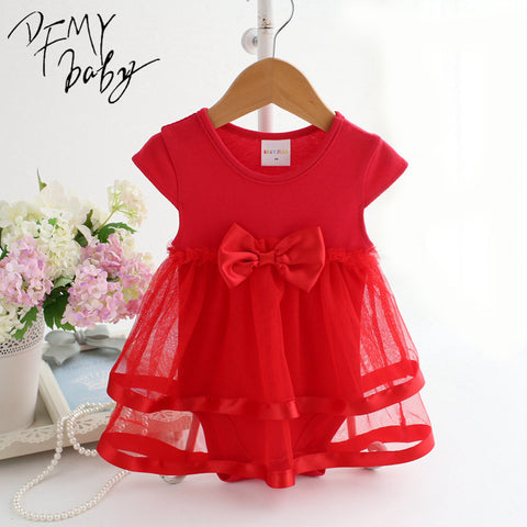 NewBorn Baby Dress Summer Cotton Bow Baby Rompers For girls Summer Kids Infant Clothes Baby Girls Jumpsuit - Appu & Appi