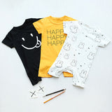 Baby Boys Tiny Cotton Rompers Girls Romper Infant Summer Shorts Sleeve Jumpsuit Letter Animal Print 2017 New Toddlers Clothes - Appu & Appi