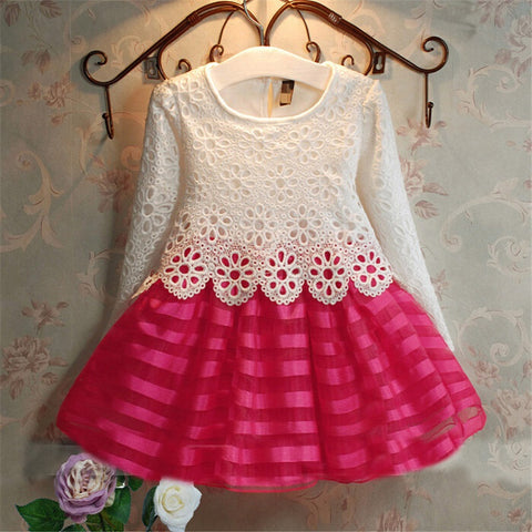 New 2017 Girls Dresses Fashion Casual Summer Lace crochet Tutu Dress Kids Girl Party Clothes for 2-6Y Children Vetement Fille - Appu & Appi