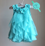 Girls Dress 2017 Summer Chiffon Party Dress Infant 1 Year Birthday Dress Baby Girl Clothes Dresses & Headband Vestidos - Appu & Appi