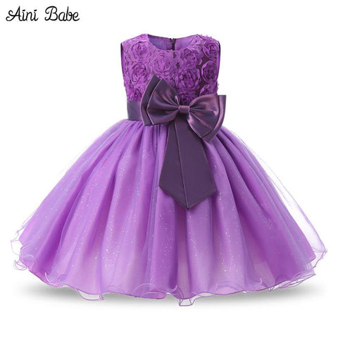 Aini Babe 1 Year Birthday Party Little Dress Baby Girl Christening Gowns Kids Events Party Wear Clothes Girls Boutique Clothing - Appu & Appi
