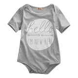 2016 Newborn Baby Boys Girls Bodysuit Hello Summer Short Sleeve Infant Kids Cotton be Body Clothing Outfit Playsuit - Appu & Appi