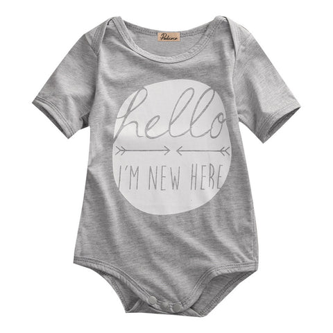 2016 Newborn Baby Boys Girls Bodysuit Hello Summer Short Sleeve Infant Kids Cotton be Body Clothing Outfit Playsuit - Appu & Appi