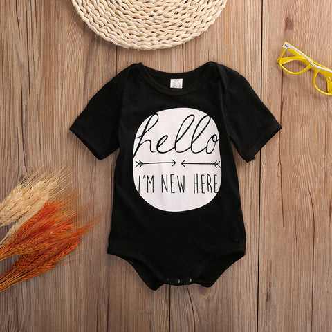 2016 Newborn Baby Boys Girls Bodysuit Hello Summer Short Sleeve Infant Kids Cotton be Body Clothing Outfit Playsuit - Appu & Appi