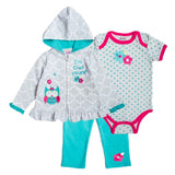 Baby Girl Clothes Set Coat Bodysuit Pants Children Cloth Suit Newborn Baby Boy Girls Clothing roupas bebes meninos kids clothes - Appu & Appi