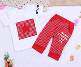 Baby Kids Boys Girls Clothing Sets 4 Colors Casual Style Stars Printing Clothes Kids Clothes Suit+Pants - Appu & Appi