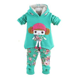 2017 New Autumn Winter Kids Clothes Girls Clothing Sets Velvet Dresses + Legging Children Clothing Kids Girl Clothes Set - Appu & Appi