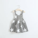 Girl Summer Dresses Children Strip Star Print Princess Blackless Cotton Dress 2017 Baby Kids Clothing Kids Dress - Appu & Appi