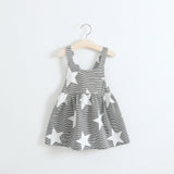 Girl Summer Dresses Children Strip Star Print Princess Blackless Cotton Dress 2017 Baby Kids Clothing Kids Dress - Appu & Appi