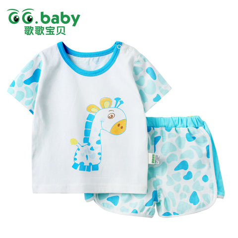 2pcs/set Tshirt Shorts Cotton Baby Clothing Set Newborn Baby Outfits Girl Boy Kids Clothes Sets Summer Style Roupas Bebes Suits - Appu & Appi