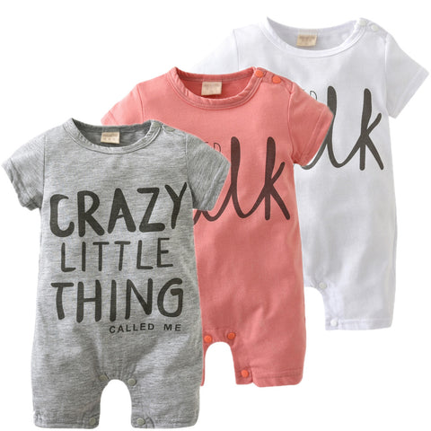 2017 New Fashion baby Romper unisex cotton Short sleeve newborn baby clothes jumpsuit Infant clothing set roupas de - Appu & Appi