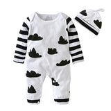 2017 New Style Infant Cloting Set Autumn Baby Boy Girl Romper Long sleeve Cartoon Jumpsuit+Hat 2Pcs Newborn Toddler Baby Clothes - Appu & Appi