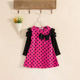 2017 Summer Baby Girls Dresses Kids Clothes Long sleeve Dress Yellow/ Rose Bowknot Children Clothing Vestidos - Appu & Appi