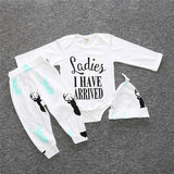 2017 New baby girl clothing set Christmas style baby suit long-sleeved romper + pants + hat 3pcs newborn baby clothes SY163 - Appu & Appi