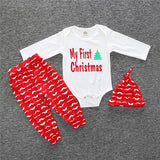 2017 New baby girl clothing set Christmas style baby suit long-sleeved romper + pants + hat 3pcs newborn baby clothes SY163 - Appu & Appi