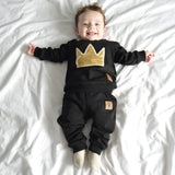 2017 baby boy long-sleeved clothing top + pants 2 pcs sport suit children's clothes set newborn crown children's clothing TZ-333 - Appu & Appi