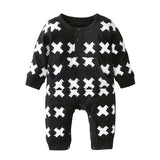 2017 New Fashion baby clothing set unisex Cotton Long Sleeve Cross Pattern Toddler Romper newborn baby boy girl clothes set - Appu & Appi