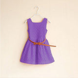 2017 Summer Lace Vest Girls Dress Baby Girl Princess Dress 2-8 Years Children Clothes Kids Party Clothing For Girls Free Belt - Appu & Appi