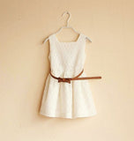 2017 Summer Lace Vest Girls Dress Baby Girl Princess Dress 2-8 Years Children Clothes Kids Party Clothing For Girls Free Belt - Appu & Appi