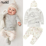 NWAD Newborn Baby Girl Clothes Baby Boys Clothing Sets 2017 Autumn Bunny New Born Long Sleeve T Shirt+Pants+Hat 3pcs Set FF014 - Appu & Appi