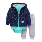 Sets 1 hooded zipper coat + pants + romper fashion cotton 2017 Baby Boy girl Clotheschildren boys cute Clothing free shipping - Appu & Appi