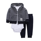 Sets 1 hooded zipper coat + pants + romper fashion cotton 2017 Baby Boy girl Clotheschildren boys cute Clothing free shipping - Appu & Appi