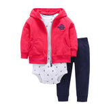 Sets 1 hooded zipper coat + pants + romper fashion cotton 2017 Baby Boy girl Clotheschildren boys cute Clothing free shipping - Appu & Appi