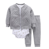 Sets 1 hooded zipper coat + pants + romper fashion cotton 2017 Baby Boy girl Clotheschildren boys cute Clothing free shipping - Appu & Appi