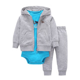 Sets 1 hooded zipper coat + pants + romper fashion cotton 2017 Baby Boy girl Clotheschildren boys cute Clothing free shipping - Appu & Appi