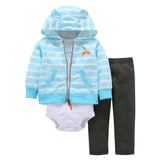 Sets 1 hooded zipper coat + pants + romper fashion cotton 2017 Baby Boy girl Clotheschildren boys cute Clothing free shipping - Appu & Appi
