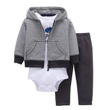 Sets 1 hooded zipper coat + pants + romper fashion cotton 2017 Baby Boy girl Clotheschildren boys cute Clothing free shipping - Appu & Appi
