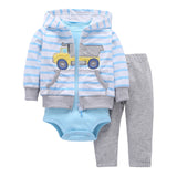 Sets 1 hooded zipper coat + pants + romper fashion cotton 2017 Baby Boy girl Clotheschildren boys cute Clothing free shipping - Appu & Appi
