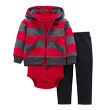Sets 1 hooded zipper coat + pants + romper fashion cotton 2017 Baby Boy girl Clotheschildren boys cute Clothing free shipping - Appu & Appi
