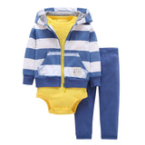Sets 1 hooded zipper coat + pants + romper fashion cotton 2017 Baby Boy girl Clotheschildren boys cute Clothing free shipping - Appu & Appi